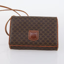 CELINE Macadam Canvas Shoulder Bag PVC Leather 2Set Brown Beige Auth SW1565-14