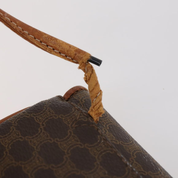 CELINE Macadam Canvas Shoulder Bag PVC Leather 2Set Brown Beige Auth SW1565