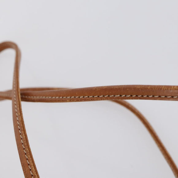 CELINE Macadam Canvas Shoulder Bag PVC Leather 2Set Brown Beige Auth SW1565