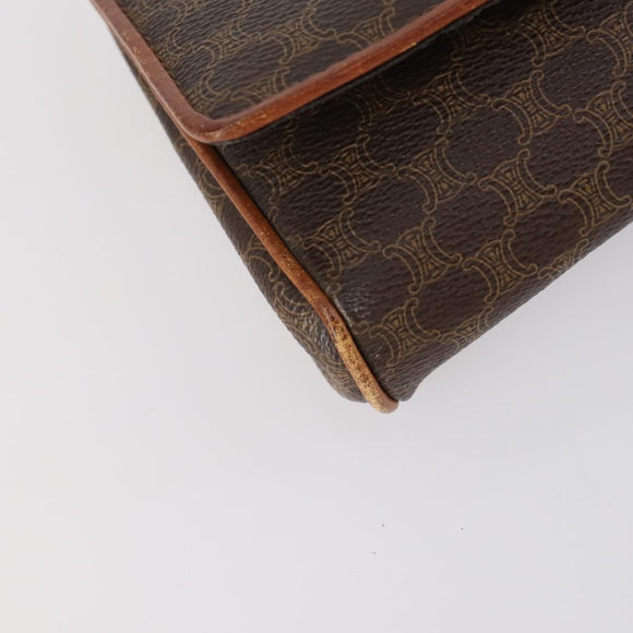 CELINE Macadam Canvas Shoulder Bag PVC Leather 2 Set Brown Beige Auth SW1565