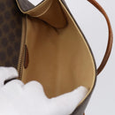 CELINE Macadam Canvas Shoulder Bag PVC Leather 2Set Brown Beige Auth SW1565-22