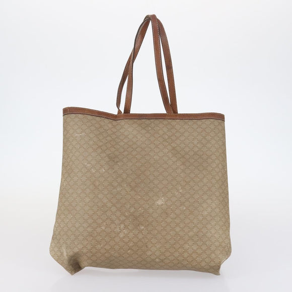 CELINE Macadam Canvas Shoulder Bag PVC Leather 2Set Brown Beige Auth SW1565