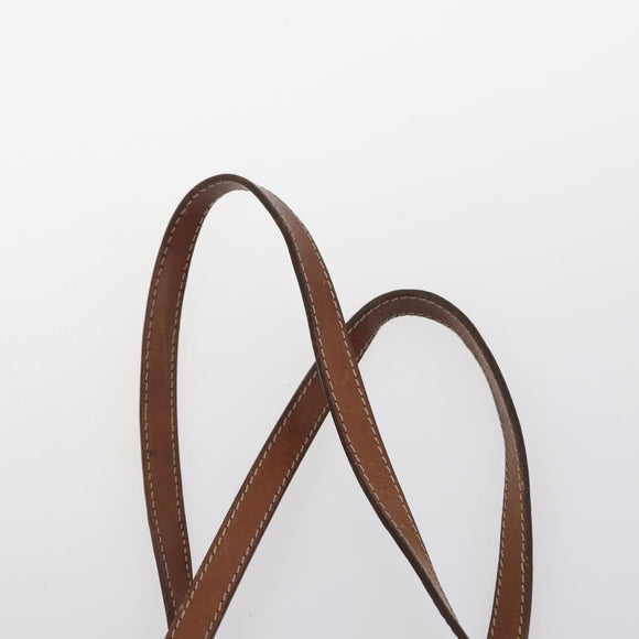 CELINE Macadam Canvas Shoulder Bag PVC Leather 2Set Brown Beige Auth SW1565