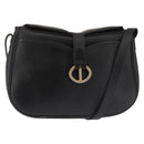 Christian Dior Honeycomb Canvas Shoulder Bag PVC Black Gold Auth SW1569-1