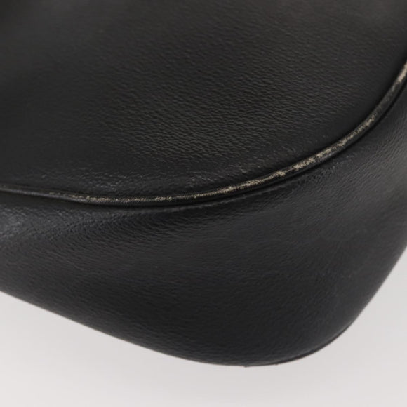 Christian Dior Honeycomb Canvas Shoulder Bag PVC Black Gold Auth SW1569