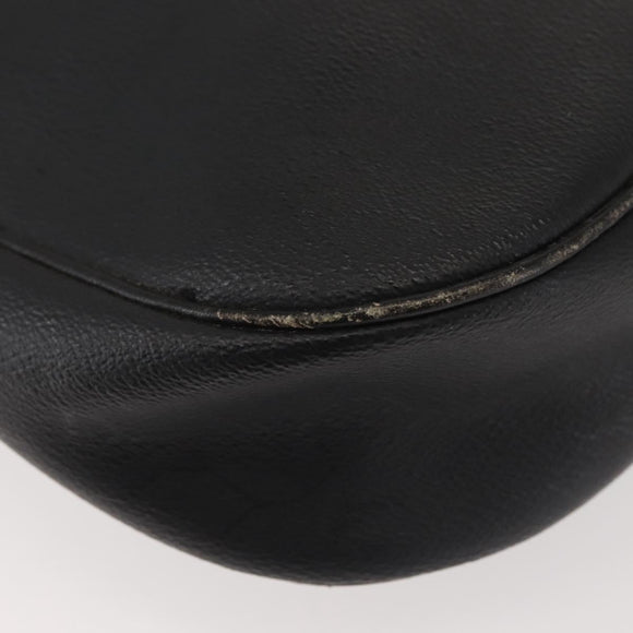 Christian Dior Honeycomb Canvas Shoulder Bag PVC Black Gold Auth SW1569