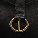 Christian Dior Honeycomb Canvas Shoulder Bag PVC Black Gold Auth SW1569-17