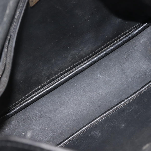 Christian Dior Honeycomb Canvas Shoulder Bag PVC Black Gold Auth SW1569