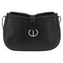 Christian Dior Honeycomb Canvas Shoulder Bag PVC Black Gold Auth SW1569-13