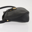 Christian Dior Honeycomb Canvas Shoulder Bag PVC Black Gold Auth SW1569-4