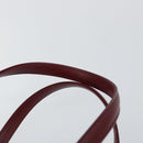 BURBERRY Hand Bag Leather Bordeaux Silver Auth sw1572-8