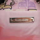 Miu Miu CANAPA CATS Pouch Canvas Pink Silver Auth sw1573M-20