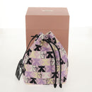 Miu Miu CANAPA CATS Pouch Canvas Pink Silver Auth sw1573M-13