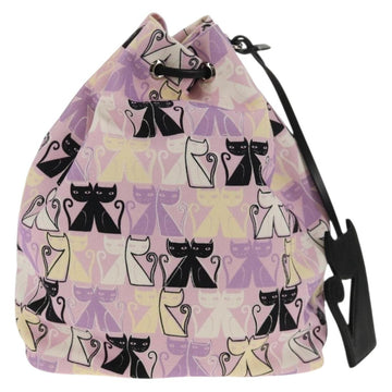 Miu Miu CANAPA CATS Pouch Canvas Pink Silver Auth sw1573SAM - 0