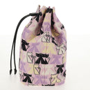 Miu Miu CANAPA CATS Pouch Canvas Pink Silver Auth sw1573M-4