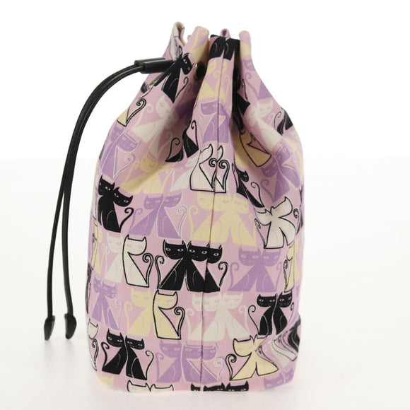 Miu Miu CANAPA CATS Pouch Canvas Pink Silver Auth sw1573M