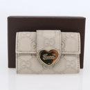 GUCCI Guccissima GG Canvas Key Case Leather White 203551 Auth sw1578-12