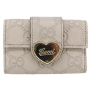 GUCCI Guccissima GG Canvas Key Case Leather White 203551 Auth sw1578-13