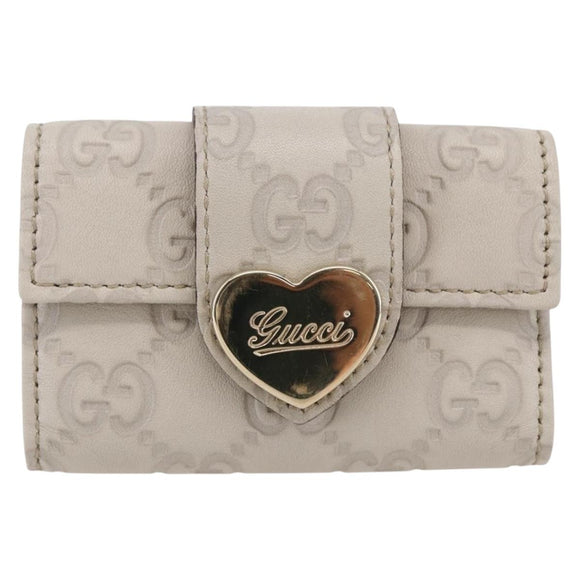 GUCCI Guccissima GG Canvas Key Case Leather White 203551 Auth sw1578