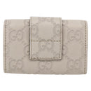 GUCCI Guccissima GG Canvas Key Case Leather White 203551 Auth sw1578-2