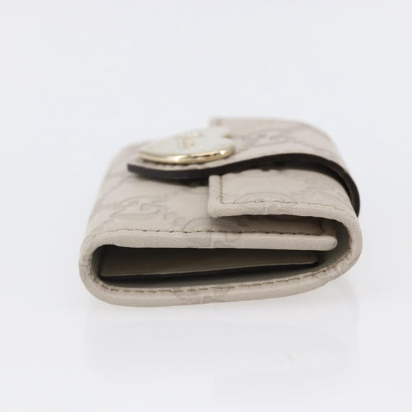 GUCCI Guccissima GG Canvas Key Case Leather White 203551 Auth sw1578