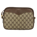 GUCCI GG Canvas Shoulder Bag PVC Leather Beige Auth sw1583-13