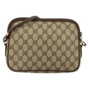 GUCCI GG Canvas Shoulder Bag PVC Leather Beige Auth sw1583-2