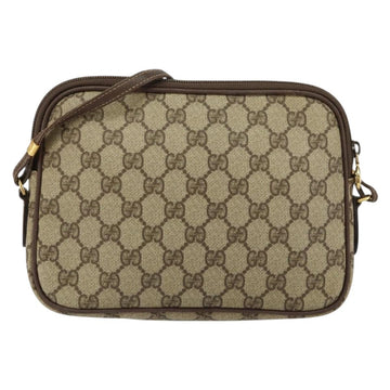 GUCCI GG Canvas Shoulder Bag PVC Leather Beige Auth sw1583 - 0
