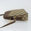 GUCCI GG Canvas Shoulder Bag PVC Leather Beige Auth sw1583-4