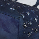 Jimmy Choo Studs Tote Bag Coated Canvas Blue Auth sw1589-15