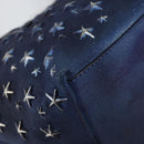 Jimmy Choo Studs Tote Bag Coated Canvas Blue Auth sw1589-16