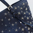 Jimmy Choo Studs Tote Bag Coated Canvas Blue Auth sw1589-10
