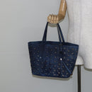 Jimmy Choo Studs Tote Bag Coated Canvas Blue Auth sw1589-20