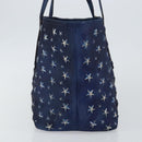 Jimmy Choo Studs Tote Bag Coated Canvas Blue Auth sw1589-3