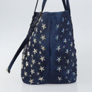 Jimmy Choo Studs Tote Bag Coated Canvas Blue Auth sw1589-4