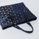 Jimmy Choo Studs Tote Bag Coated Canvas Blue Auth sw1589-6