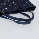 Jimmy Choo Studs Tote Bag Coated Canvas Blue Auth sw1589-7