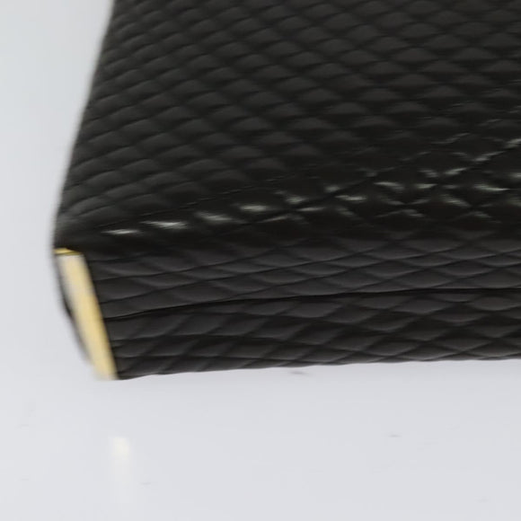 BALLY Quilted Shoulder Bag Leather Dark Brown Auth sw159