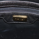 BALLY Quilted Shoulder Bag Leather Dark Brown Auth sw159-10