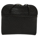 BALLY Quilted Shoulder Bag Leather Dark Brown Auth sw159-2