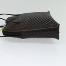 BALLY Quilted Shoulder Bag Leather Dark Brown Auth sw159-3
