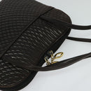 BALLY Quilted Shoulder Bag Leather Dark Brown Auth sw159-6