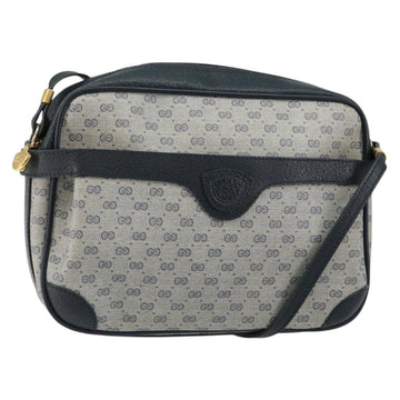 GUCCI Micro GG Canvas Shoulder Bag PVC Leather Navy Auth sw1590