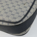 GUCCI Micro GG Canvas Shoulder Bag PVC Leather Navy Auth sw1590-16