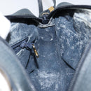 GUCCI Micro GG Canvas Shoulder Bag PVC Leather Navy Auth sw1590-20