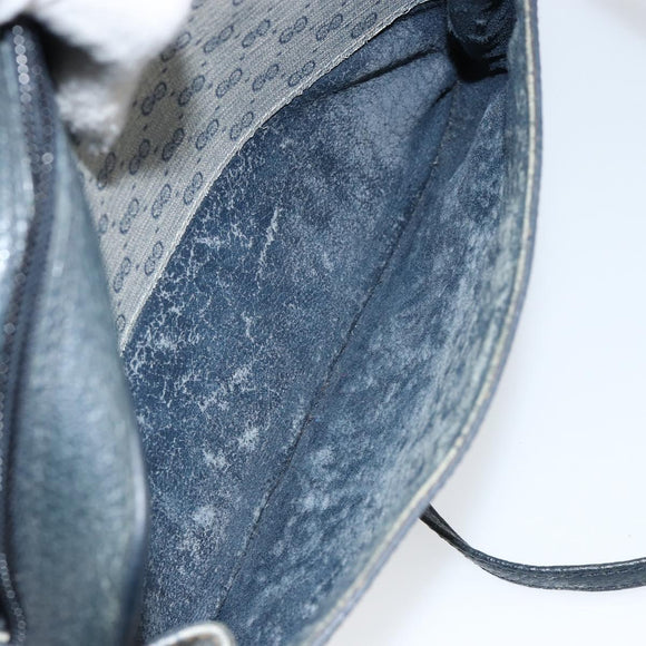 GUCCI Micro GG Canvas Shoulder Bag PVC Leather Navy Auth sw1590