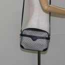 GUCCI Micro GG Canvas Shoulder Bag PVC Leather Navy Auth sw1590-23