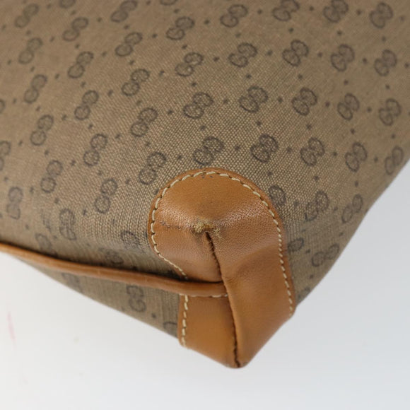 GUCCI Micro GG Canvas Shoulder Bag PVC Leather Brown Auth sw1591