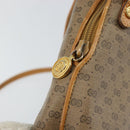 GUCCI Micro GG Canvas Shoulder Bag PVC Leather Brown Auth sw1591-10