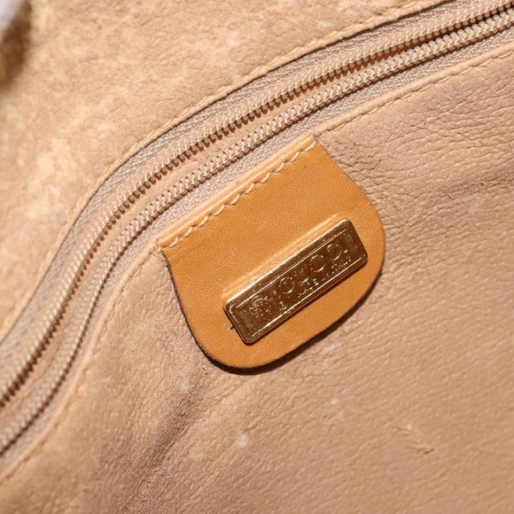 GUCCI Micro GG Canvas Shoulder Bag PVC Leather Brown Auth sw1591